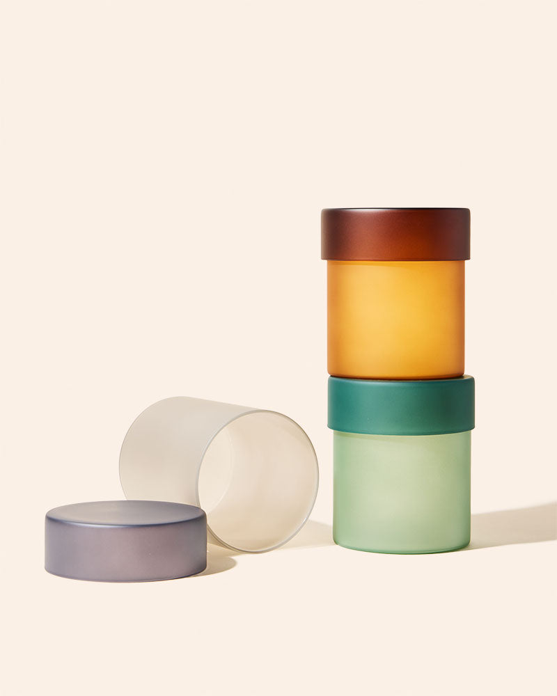 18 oz Muse™ Candle Vessel & Lid | Luxury Frosted Glass Candle Jar