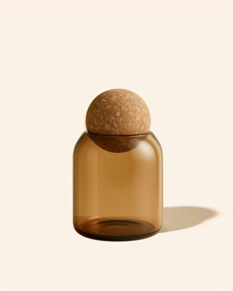 7 oz Luna™ Candle Vessel | Glass Candle Jar with Cork Lid