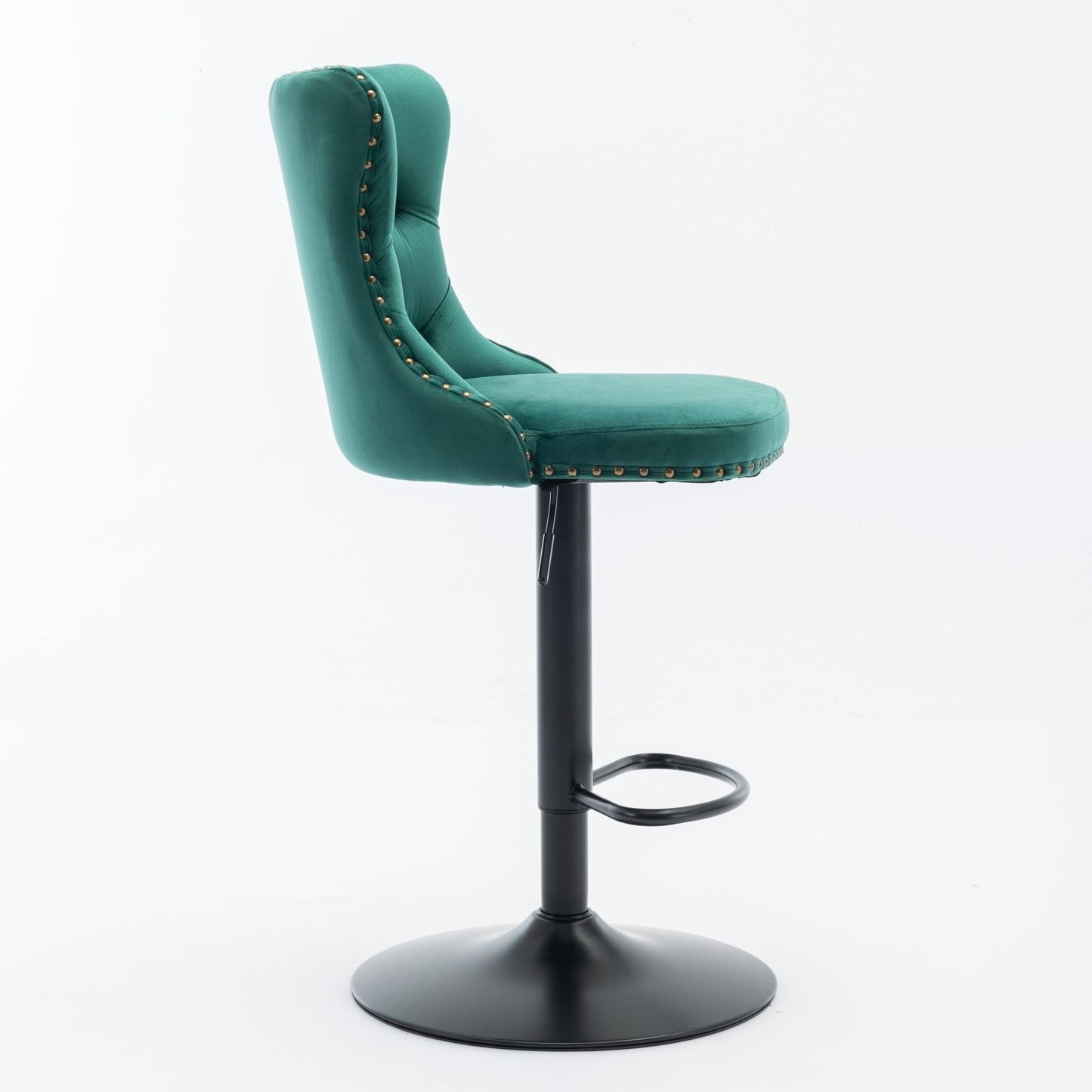 Tufted Velvet Swivel Adjustable Bar Stools (Set of 2)