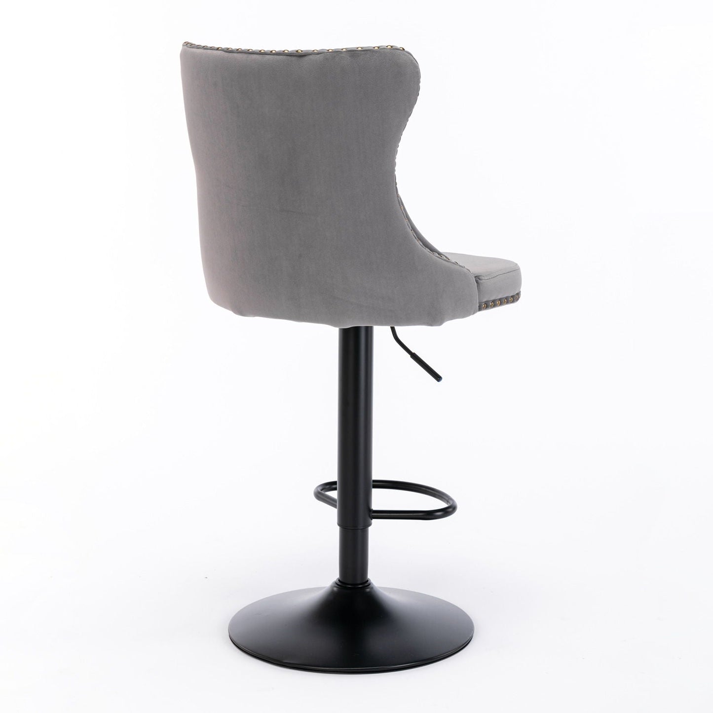 Tufted Velvet Swivel Adjustable Bar Stools (Set of 2)