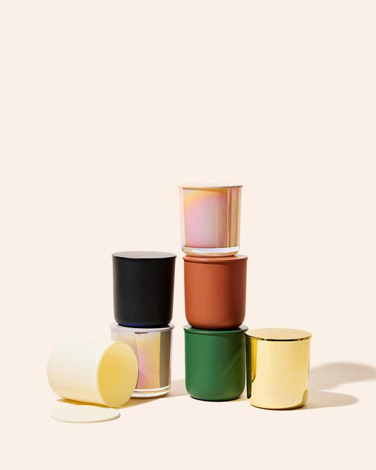 8 oz Aura Candle Vessel & Lid | Premium Glass Candle Jar