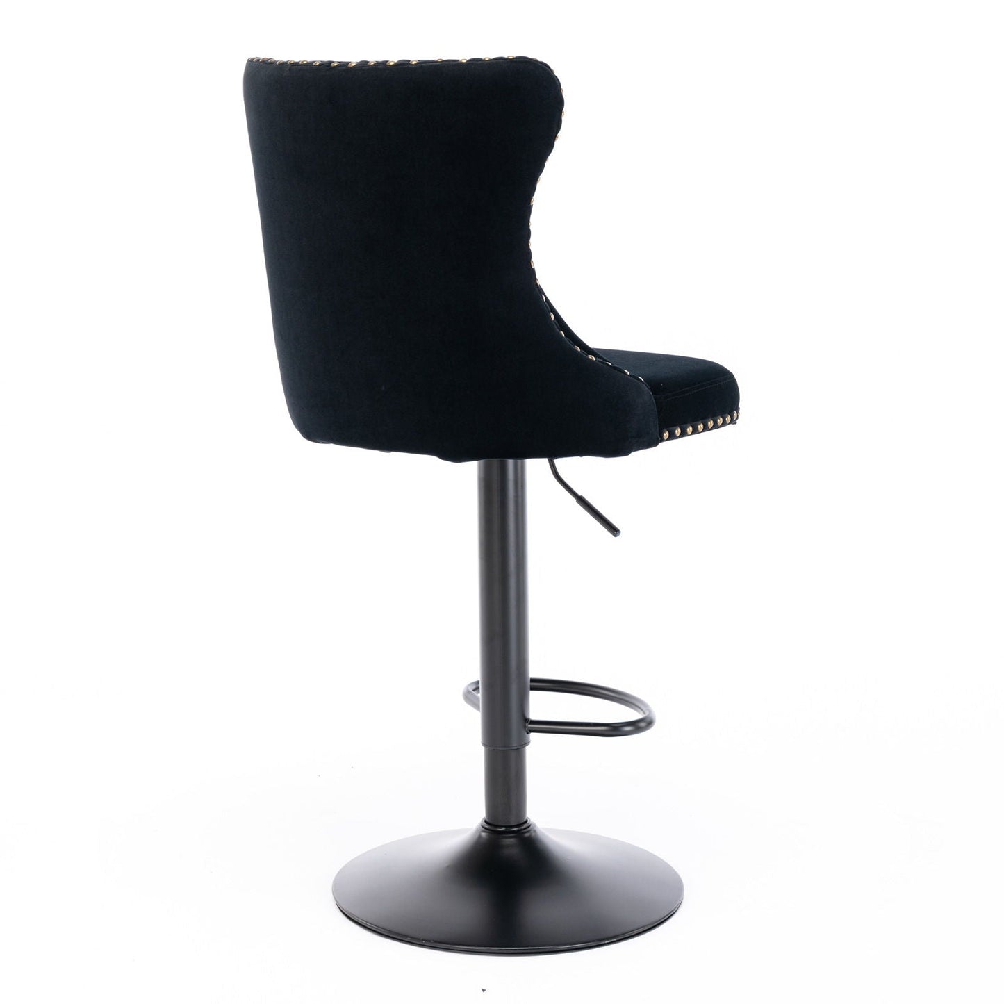 Tufted Velvet Swivel Adjustable Bar Stools (Set of 2)