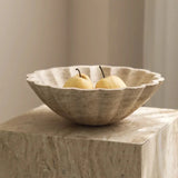 Floral Faux Travertine Decorative Bowl – Handmade Resin Centerpiece