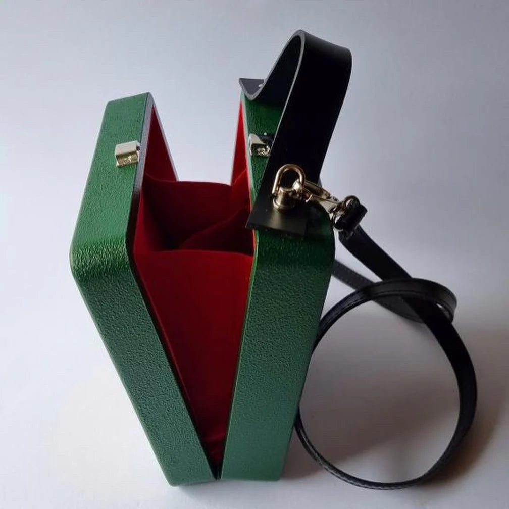 Artistic Green & Black Hand-Painted Women’s Bag | Handmade Original Design