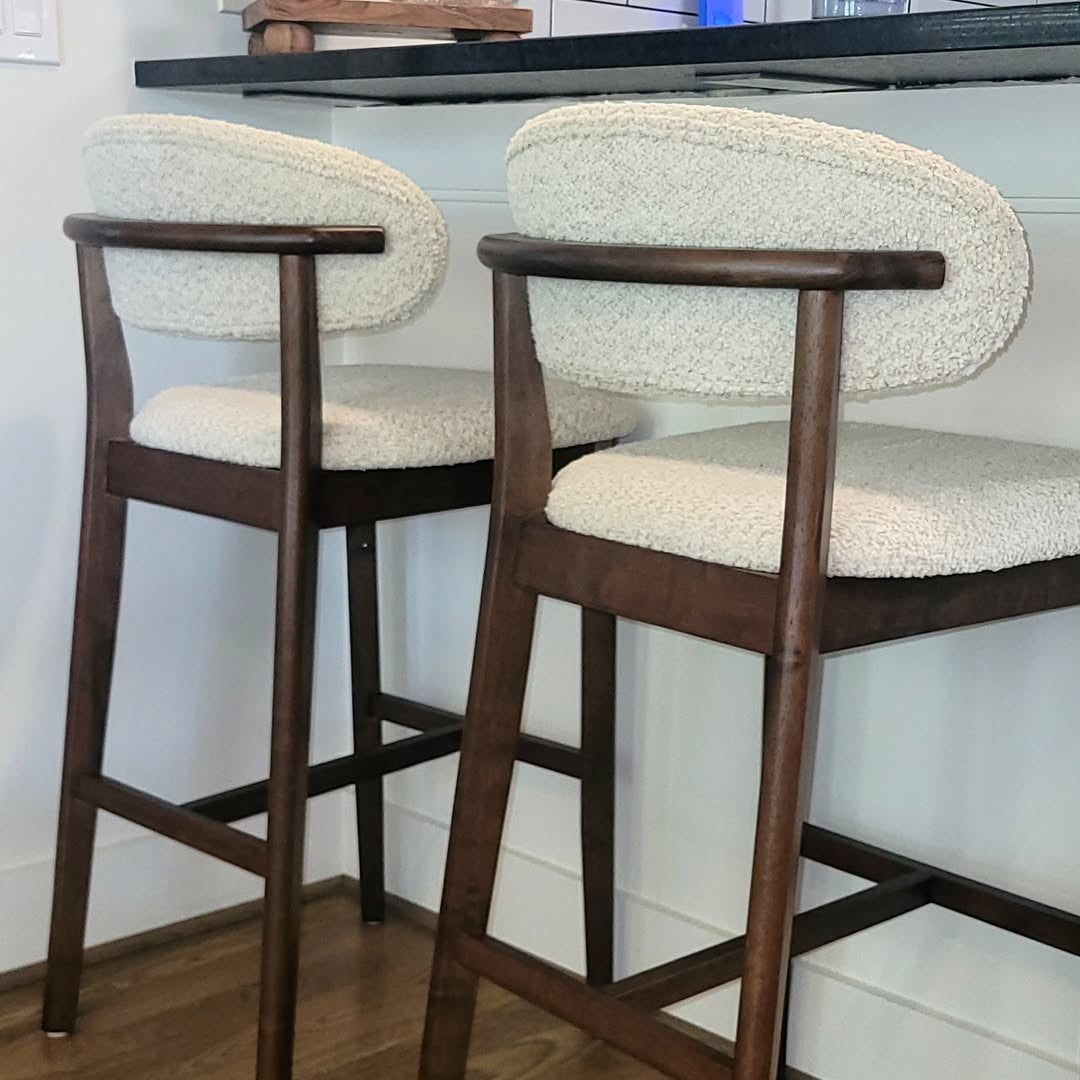 Mid-Century Modern Bar Stools (Set of 2) – 30" Bar Height