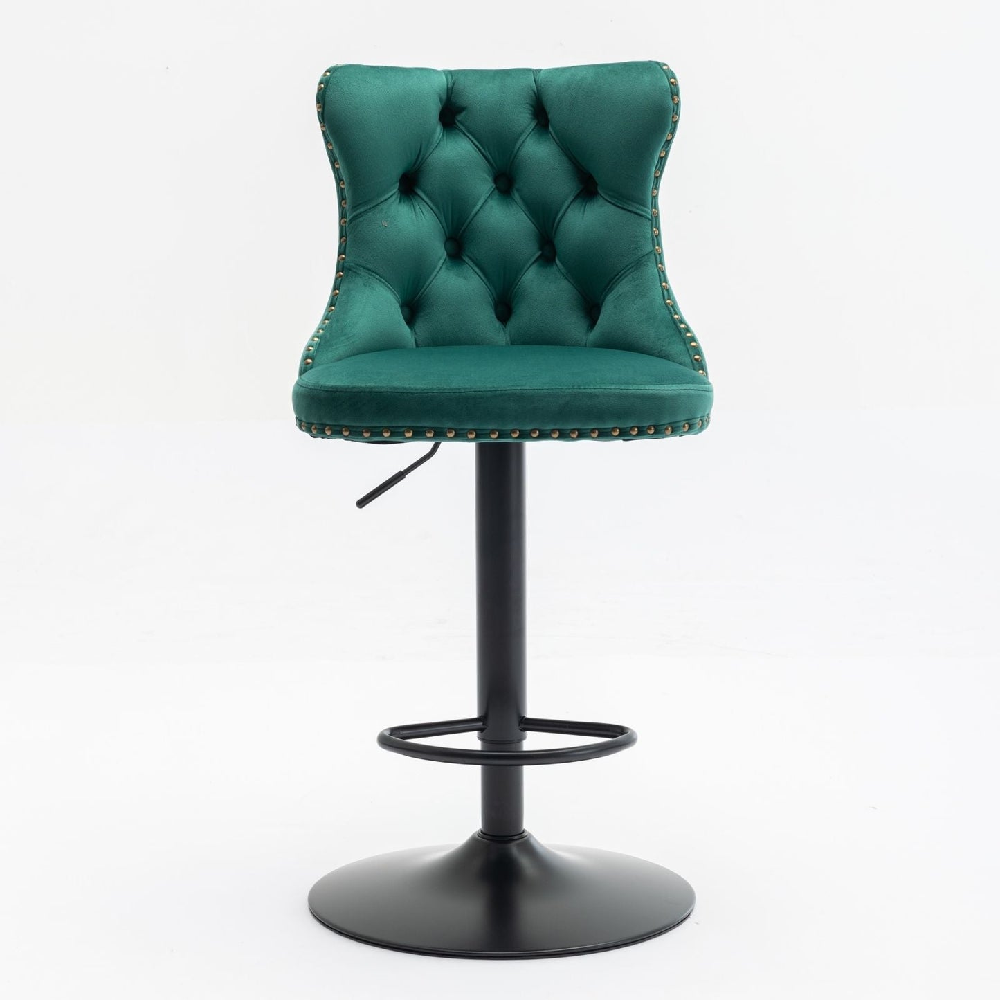 Tufted Velvet Swivel Adjustable Bar Stools (Set of 2)