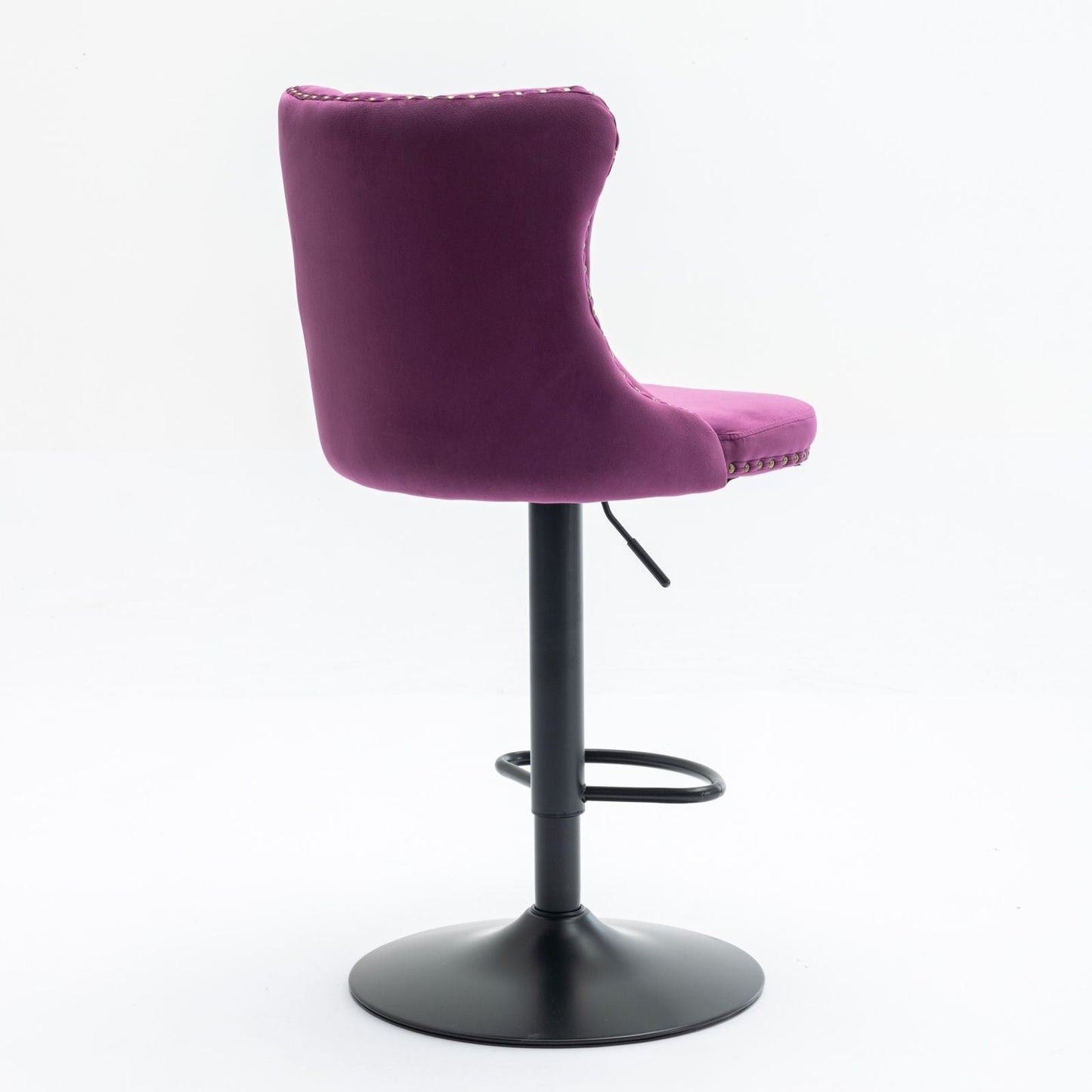 Tufted Velvet Swivel Adjustable Bar Stools (Set of 2)