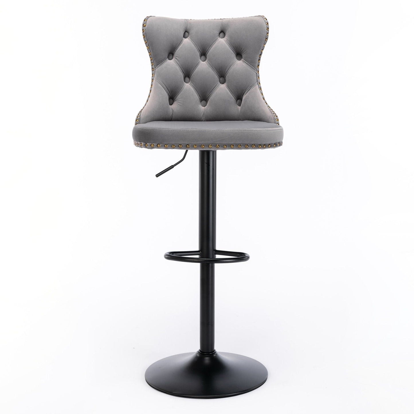 Tufted Velvet Swivel Adjustable Bar Stools (Set of 2)