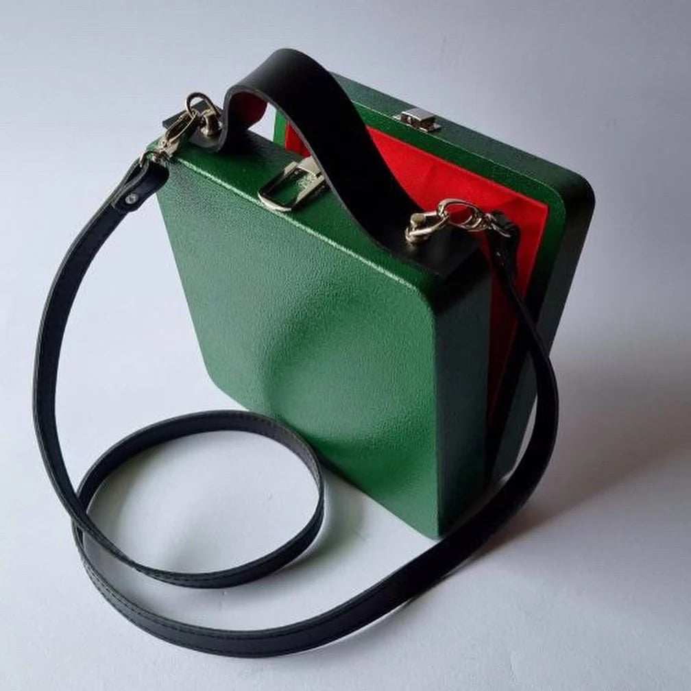 Artistic Green & Black Hand-Painted Women’s Bag | Handmade Original Design