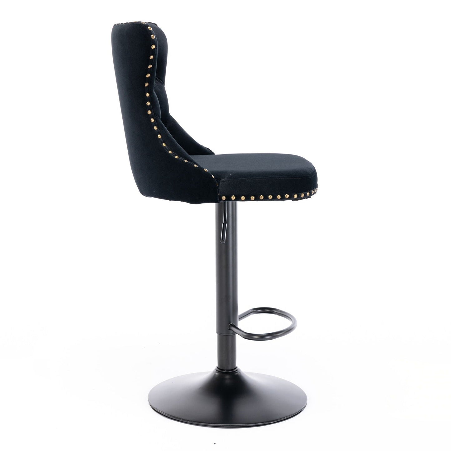 Tufted Velvet Swivel Adjustable Bar Stools (Set of 2)