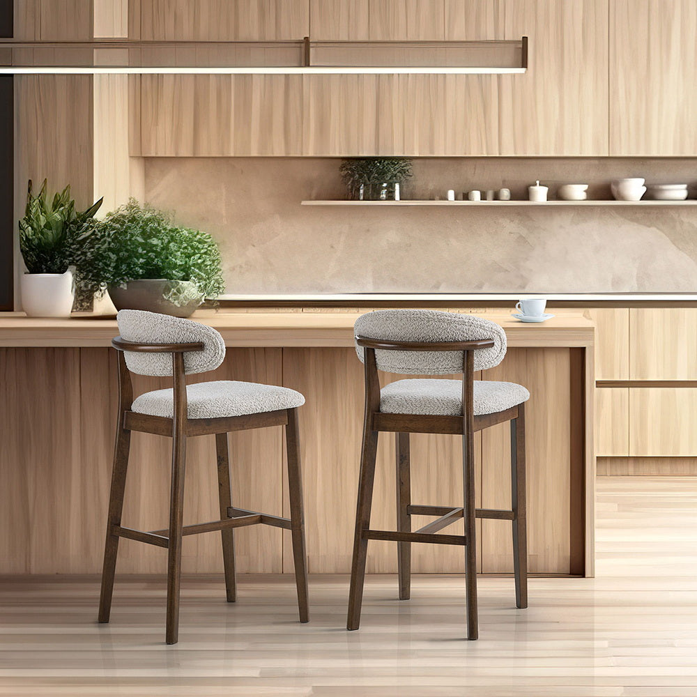 Mid-Century Modern Bar Stools (Set of 2) – 30" Bar Height
