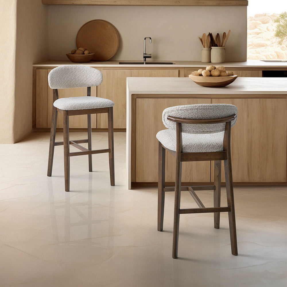 Mid-Century Modern Bar Stools (Set of 2) – 30" Bar Height