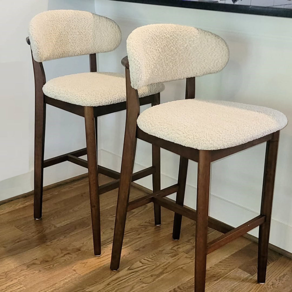 Mid-Century Modern Bar Stools (Set of 2) – 30" Bar Height