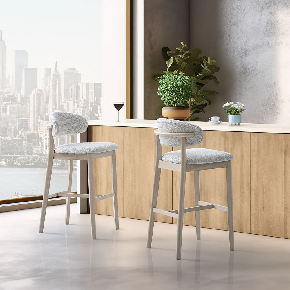 Mid-Century Modern Bar Stools (Set of 2) – 30" Bar Height