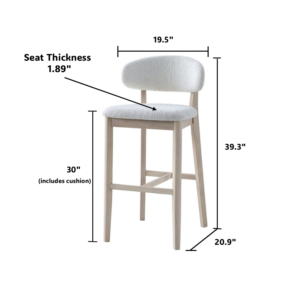 Mid-Century Modern Bar Stools (Set of 2) – 30" Bar Height