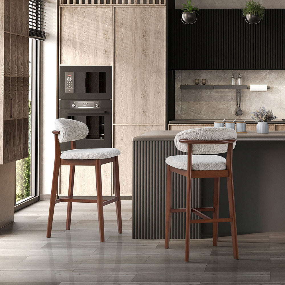 Mid-Century Modern Bar Stools (Set of 2) – 30" Bar Height