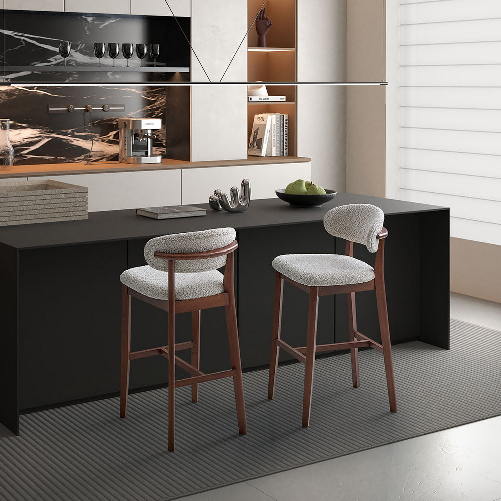 Mid-Century Modern Bar Stools (Set of 2) – 30" Bar Height
