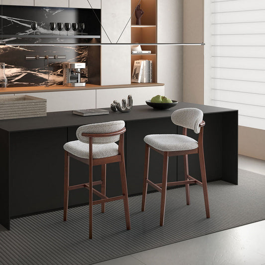 Mid-Century Modern Bar Stools (Set of 2) – 30" Bar Height