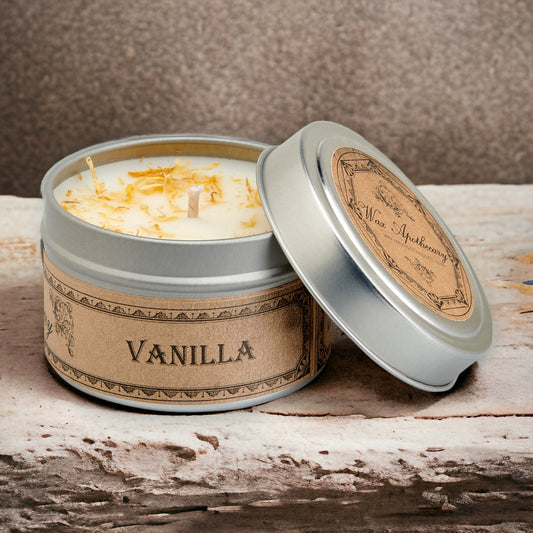 Vanilla Botanical Candle Tin | Luxury Home Fragrance | CALLISTA HOME