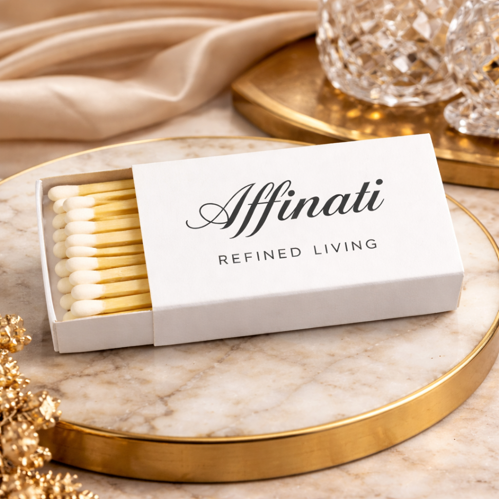 Box of matches  on a marble surface.