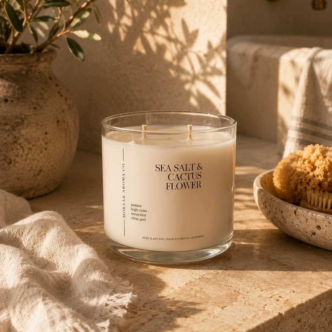 Sea Salt & Cactus Flower Soy Candle | CALLISTA