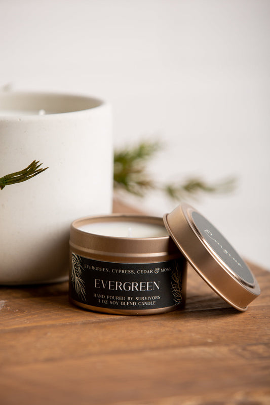 Winter evergreen fragrance candle