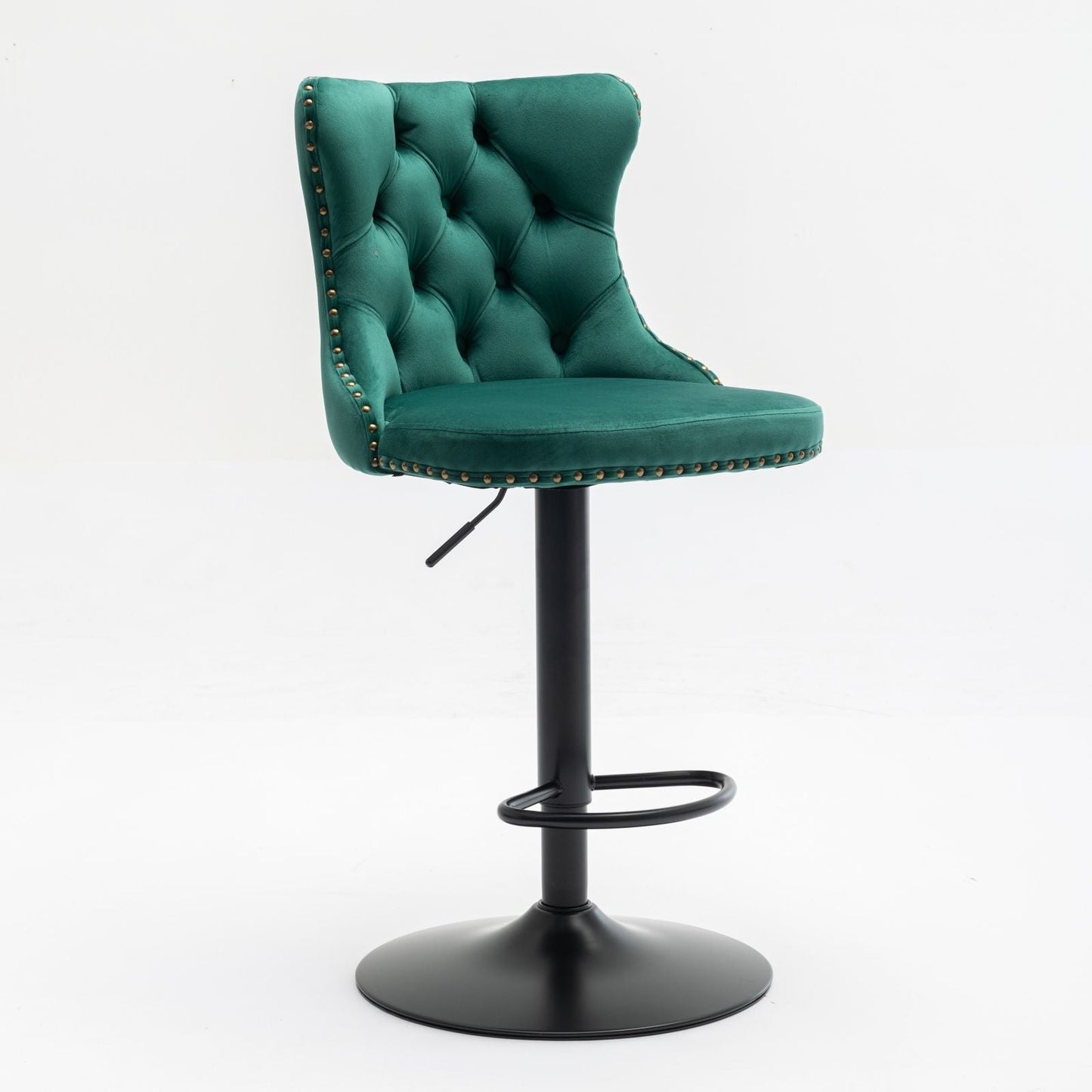 Tufted Velvet Swivel Adjustable Bar Stools (Set of 2)