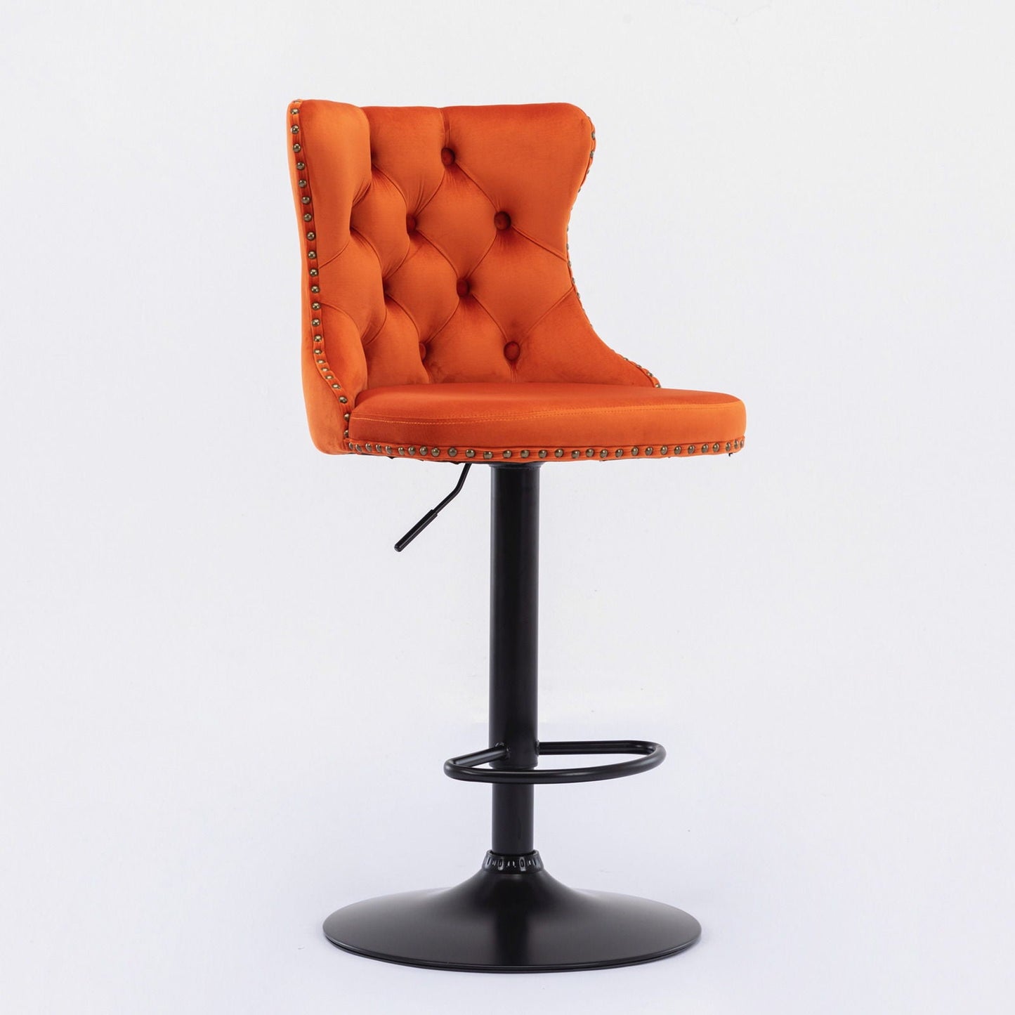 Tufted Velvet Swivel Adjustable Bar Stools (Set of 2)