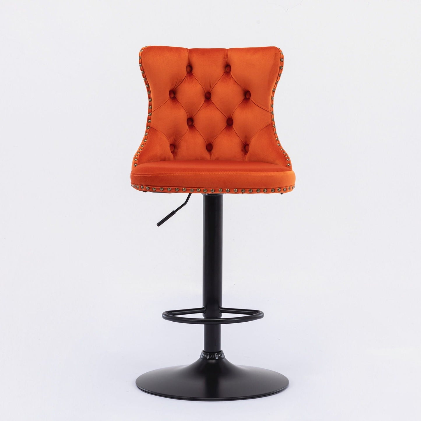 Tufted Velvet Swivel Adjustable Bar Stools (Set of 2)
