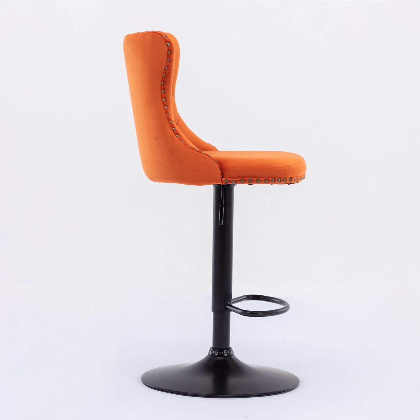 Tufted Velvet Swivel Adjustable Bar Stools (Set of 2)