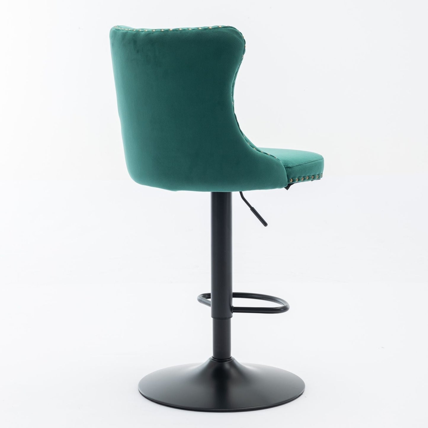 Tufted Velvet Swivel Adjustable Bar Stools (Set of 2)