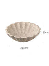 Floral Faux Travertine Decorative Bowl – Handmade Resin Centerpiece