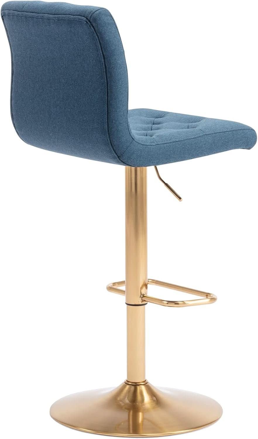 Tufted Swivel Adjustable Bar Stools (Set of 2)